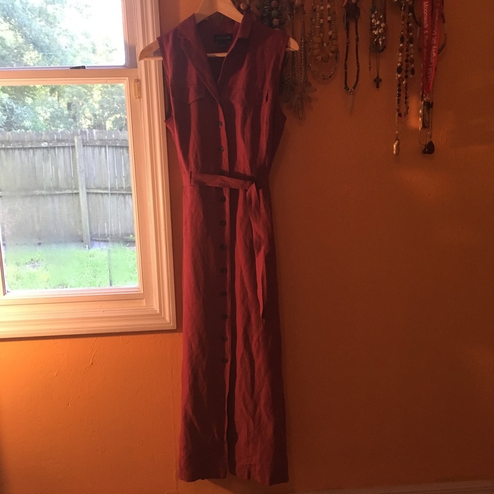 Ann Taylor Linen and Silk Button-down Dress